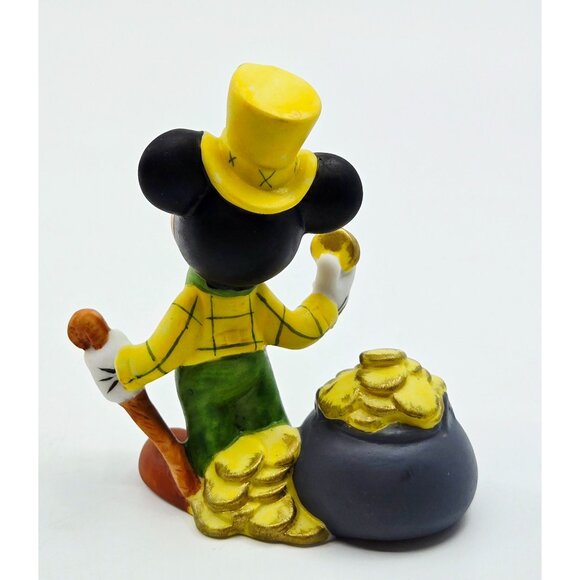 Vintage Disney Mickey Mouse St. Patricks Day Figurine By Schmid With Leprechaun - Picture 2 of 5
